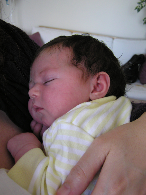 Ivy asleep after a feed 4/4/07