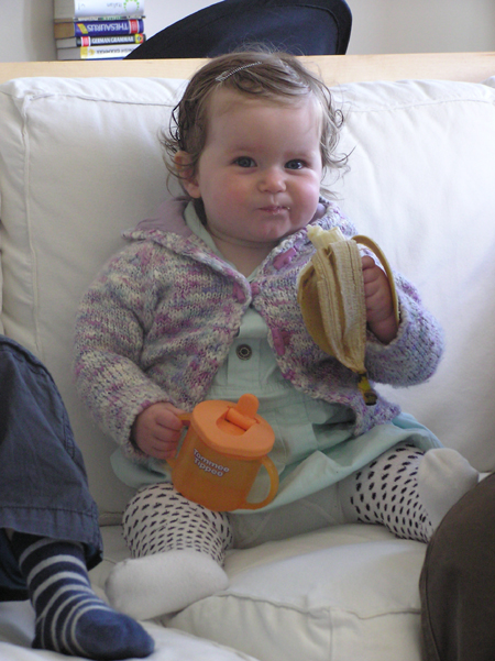 Ivy eating a banana April 2008