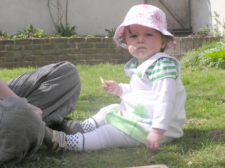 Ivy enjoys the garden April 2008
