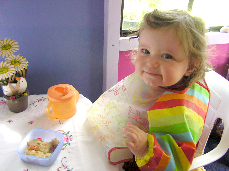 Ivy in the wendy house, July 2008