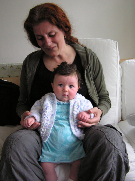 Ivy wears the last cardigan Alan's mum ever knits. June 2007